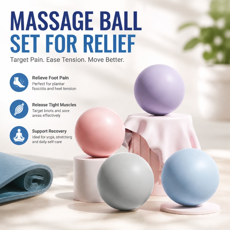 Yoga Fitness Ball - Bola de Massagem Sólida de Silicone