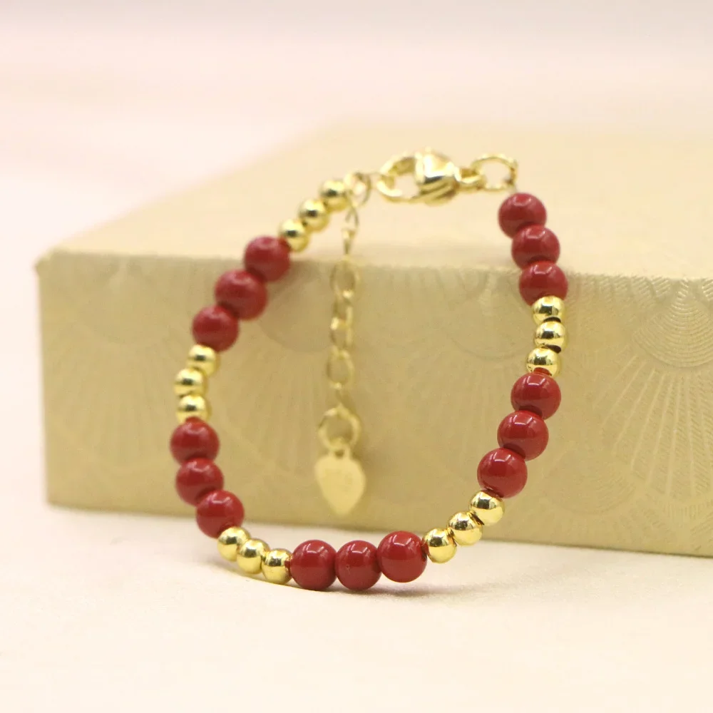 Yoga Fitness Tracker - Charme adorável pulseira vermelha bebê meninas