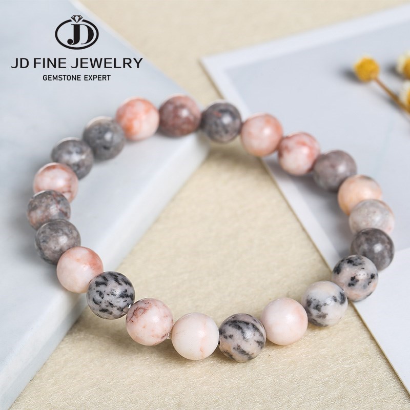 Yoga Fitness Tracker - Jd rosa natural zebra jaspers grânulos