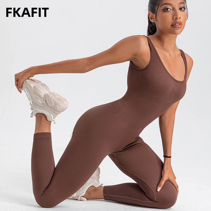 Yoga Fitness Fit Club - Macacões femininos de manga comprida skinny