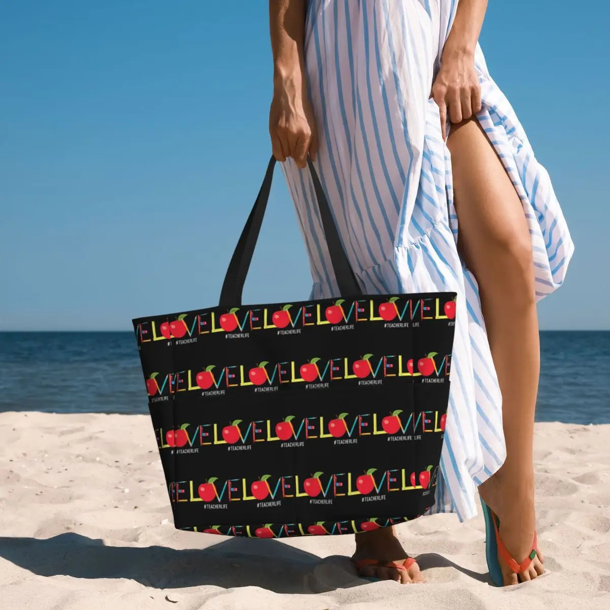 Yoga Fitness Apple - Bolsa de Praia Love Teacher Life
