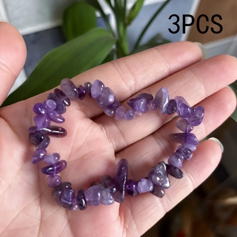 3 Pçs/set Pedra Natural Ametis - Yoga Fitness Tracker avaliação e preço